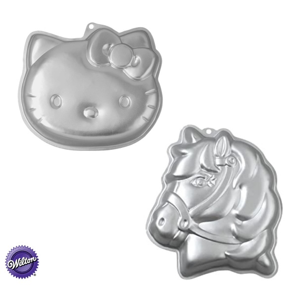 Wilton Lot of 2 Cake Pans Hello Kitty & Pony Horse - Picture 2 of 6
